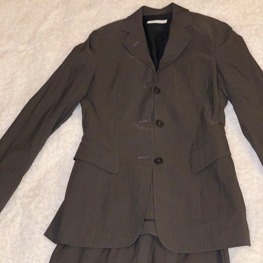 Barney’s NY Co-Op Jacket & Skirt Suit Sz 4 Gray.